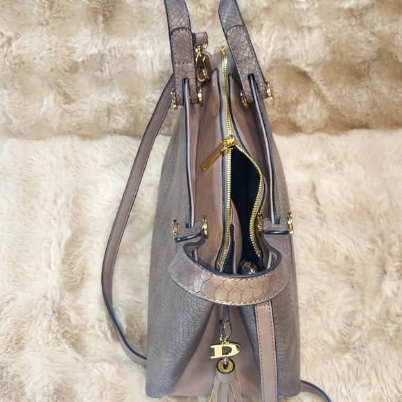 Dune London 3 Strap Zippered Snakeskin Luxury Bucket Handbag - Picture 5 of 9